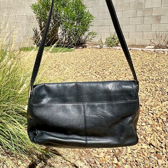 Y2K Liz Claiborne Crazy Horse Authentic Leather Baguette Shoulder Purse - Picture 5 of 14